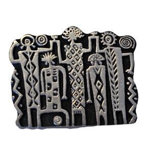Vintage Alice Seely Urban Tribal Petroglyph Fetish Pin 2000